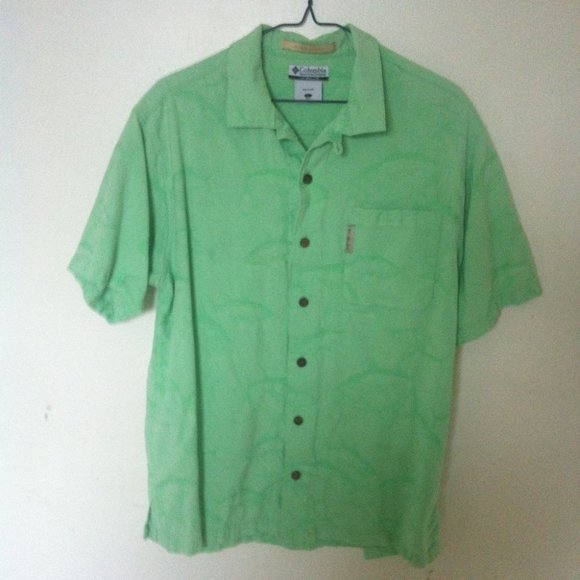 COLUMBIA | Men's Button Down Shirt Mint Green Size Large - Picture 1 of 9